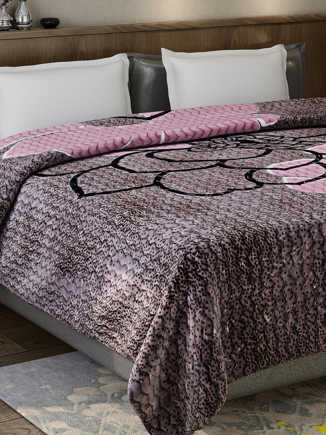 Printed Double Bed 795 GSM Blanket Waverly 2 Ply (Weight 4.2 kg)