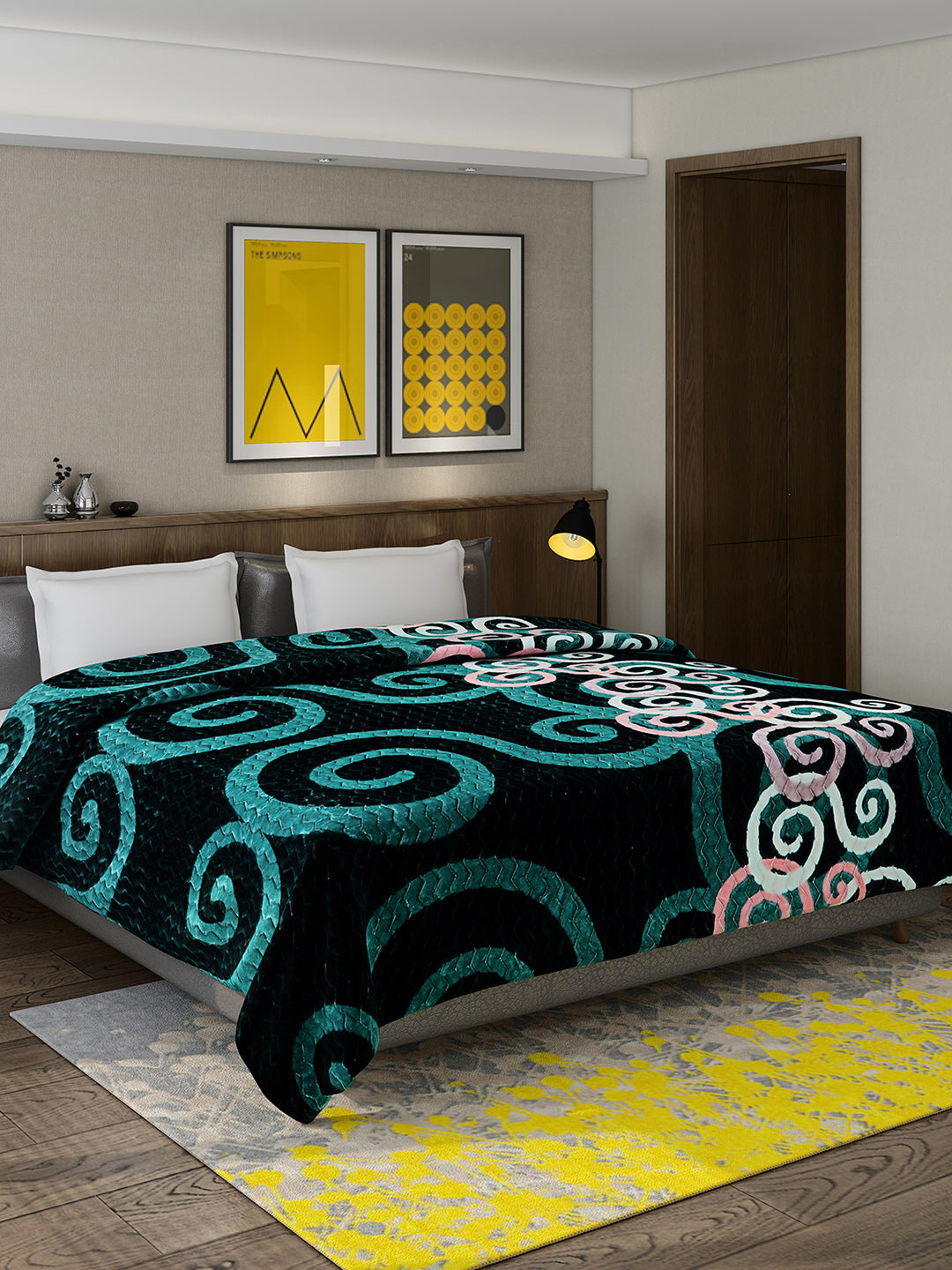 Printed Double Bed 795 GSM Blanket Waverly 2 Ply (Weight 4.2 kg)