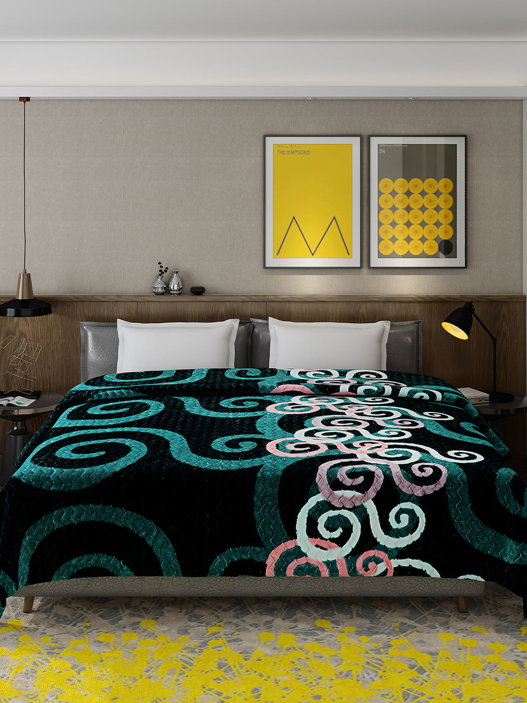 Printed Double Bed 795 GSM Blanket Waverly 2 Ply (Weight 4.2 kg)