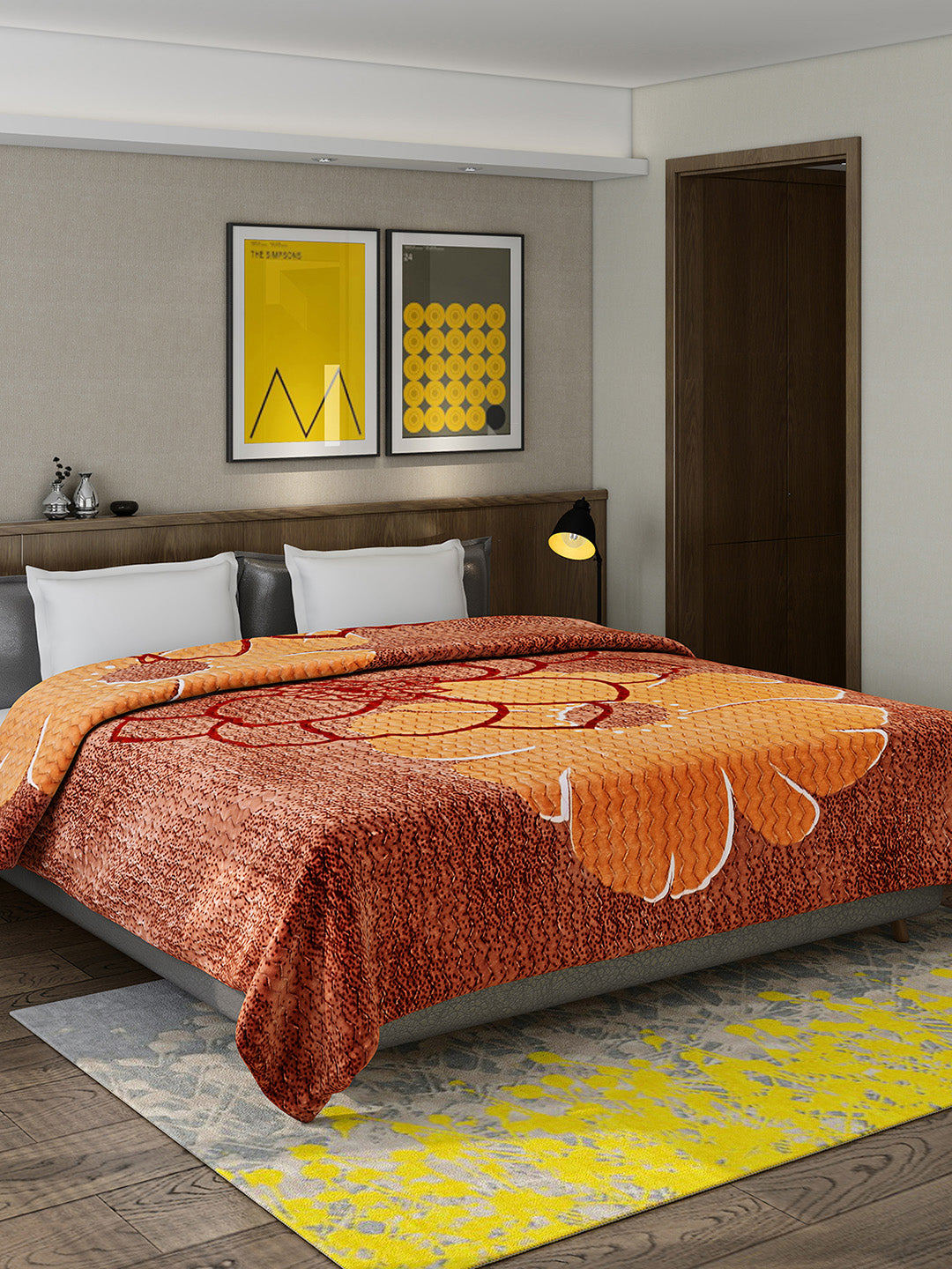 Printed Double Bed 795 GSM Blanket Waverly 2 Ply (Weight 4.2 kg)
