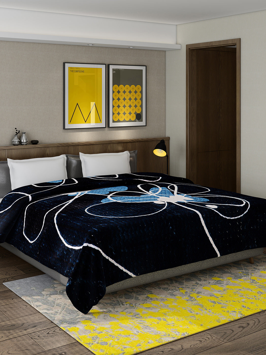 Printed Double Bed 795 GSM Blanket Waverly 2 Ply (Weight 4.2 kg)