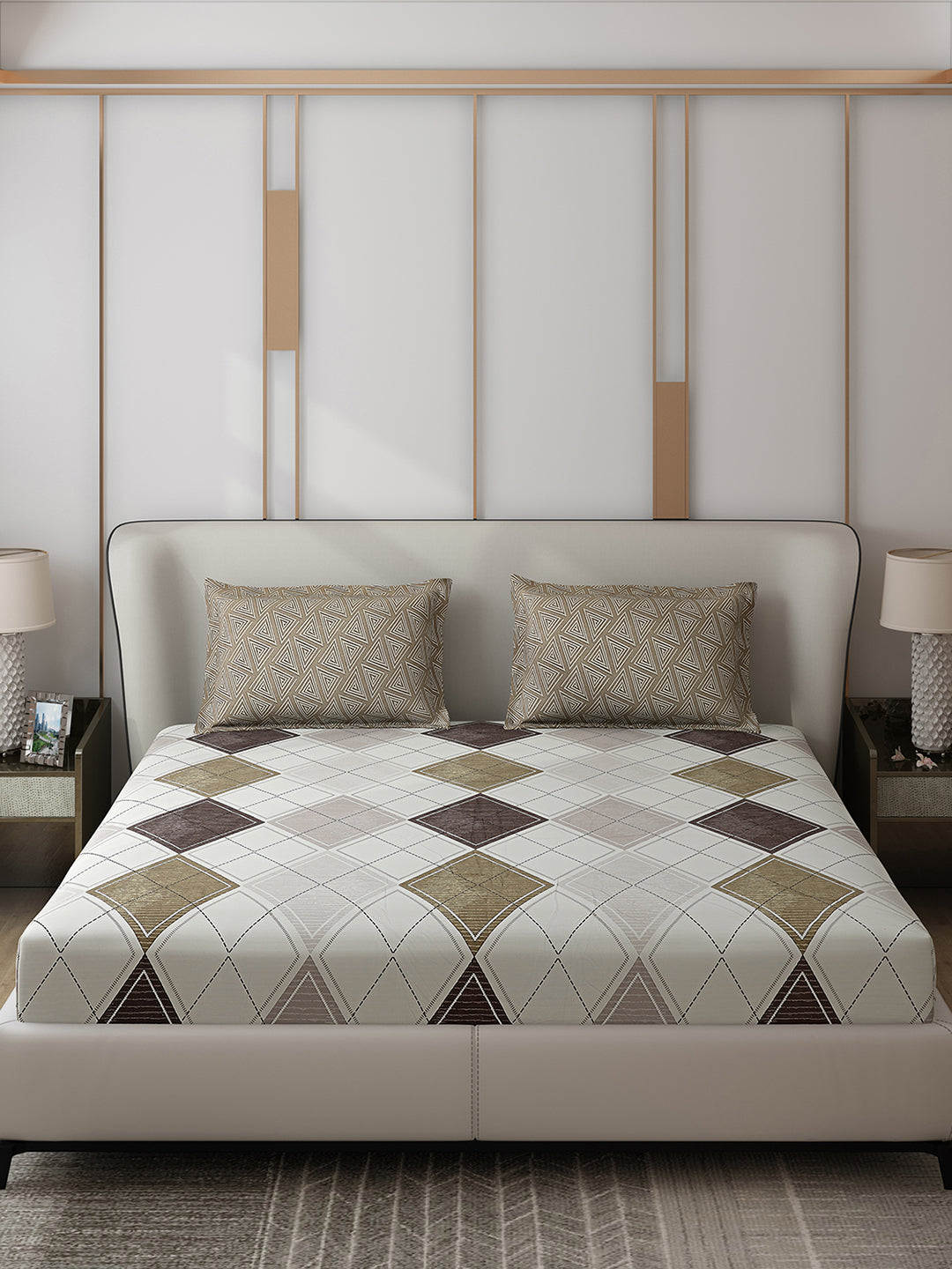 110 GSM Polyester Double Bed 1 Bedsheet with 2 Pillow Covers (Aromatic) - Updated - Updated - Updated