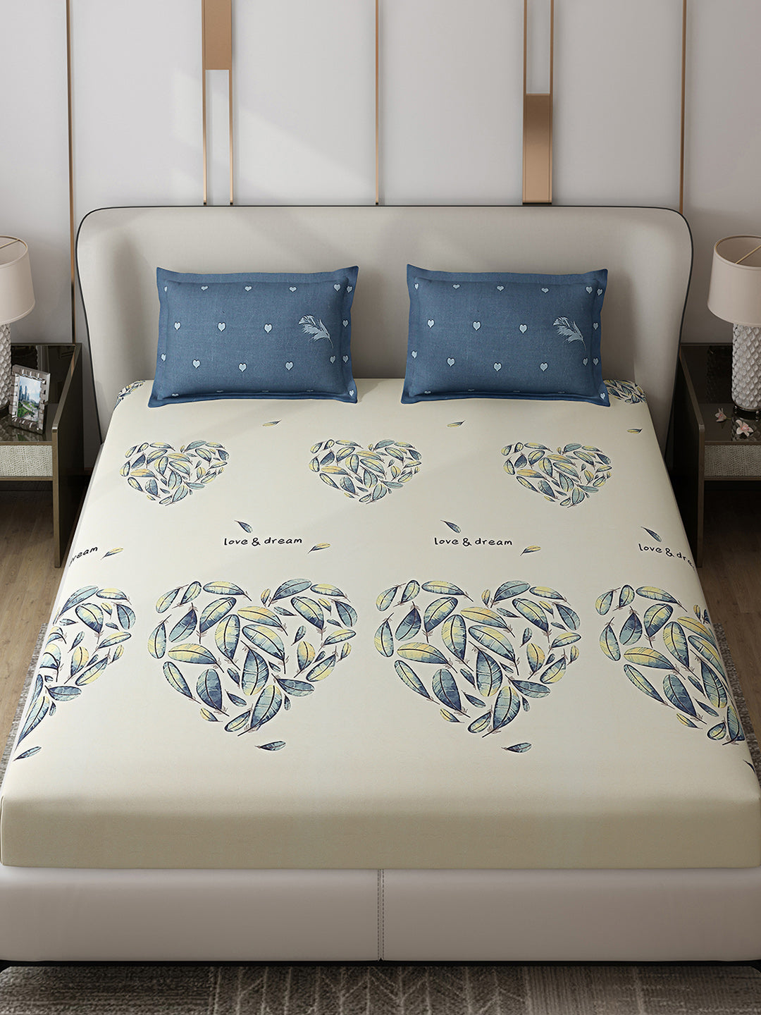 110 GSM Polyester Double Bed 1 Bedsheet with 2 Pillow Covers (Aromatic) - Updated - Updated - Updated