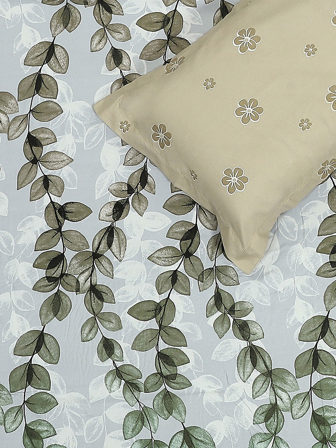 110 GSM Polyester Double Bed 1 Bedsheet with 2 Pillow Covers (Aromatic) - Updated - Updated