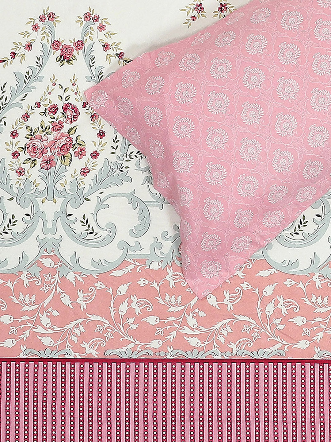 110 GSM Polyester Double Bed 1 Bedsheet with 2 Pillow Covers (Aromatic) - Updated - Updated