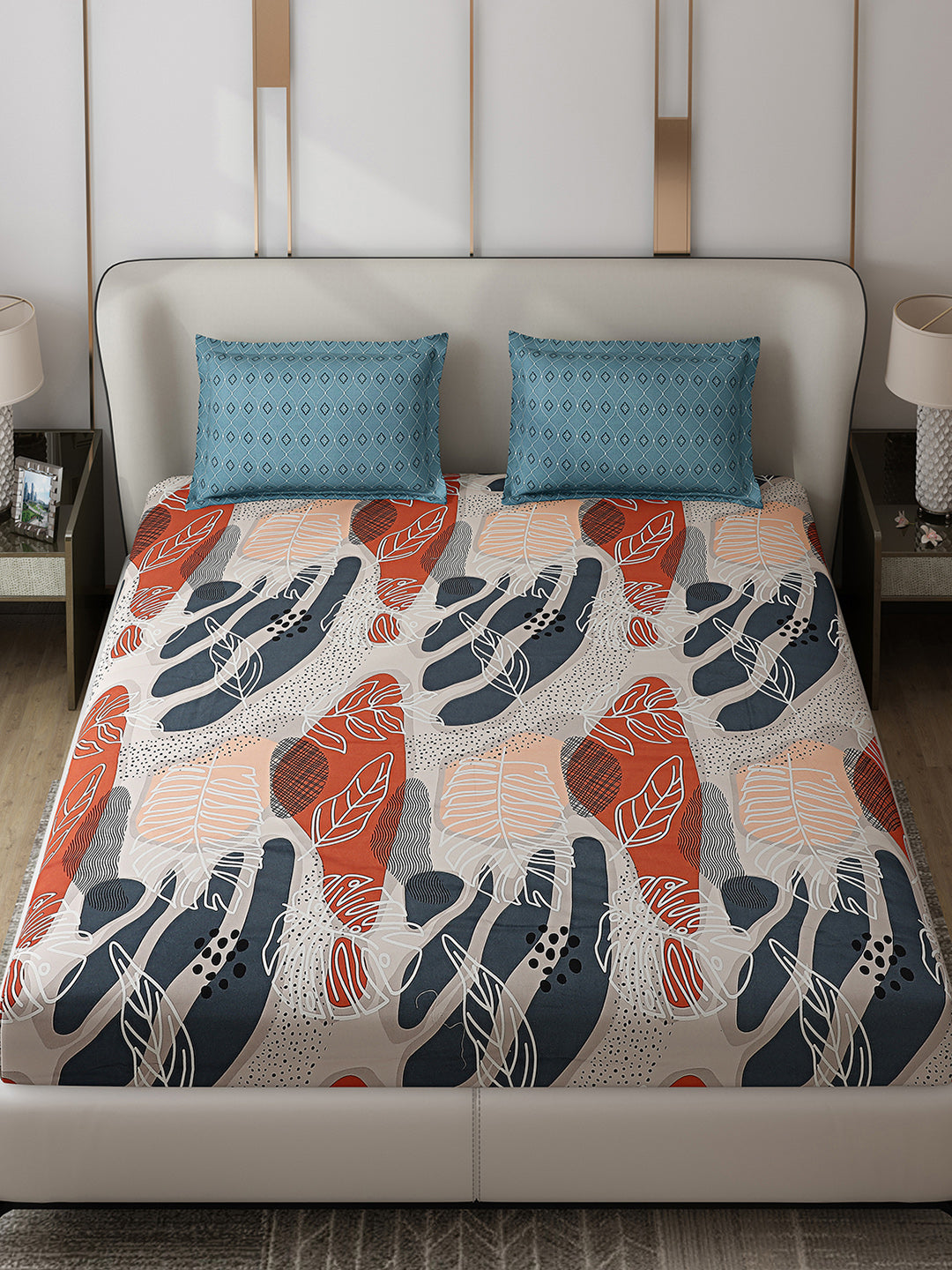 110 GSM Polyester Double Bed 1 Bedsheet with 2 Pillow Covers (Aromatic) - Updated - Updated - Updated