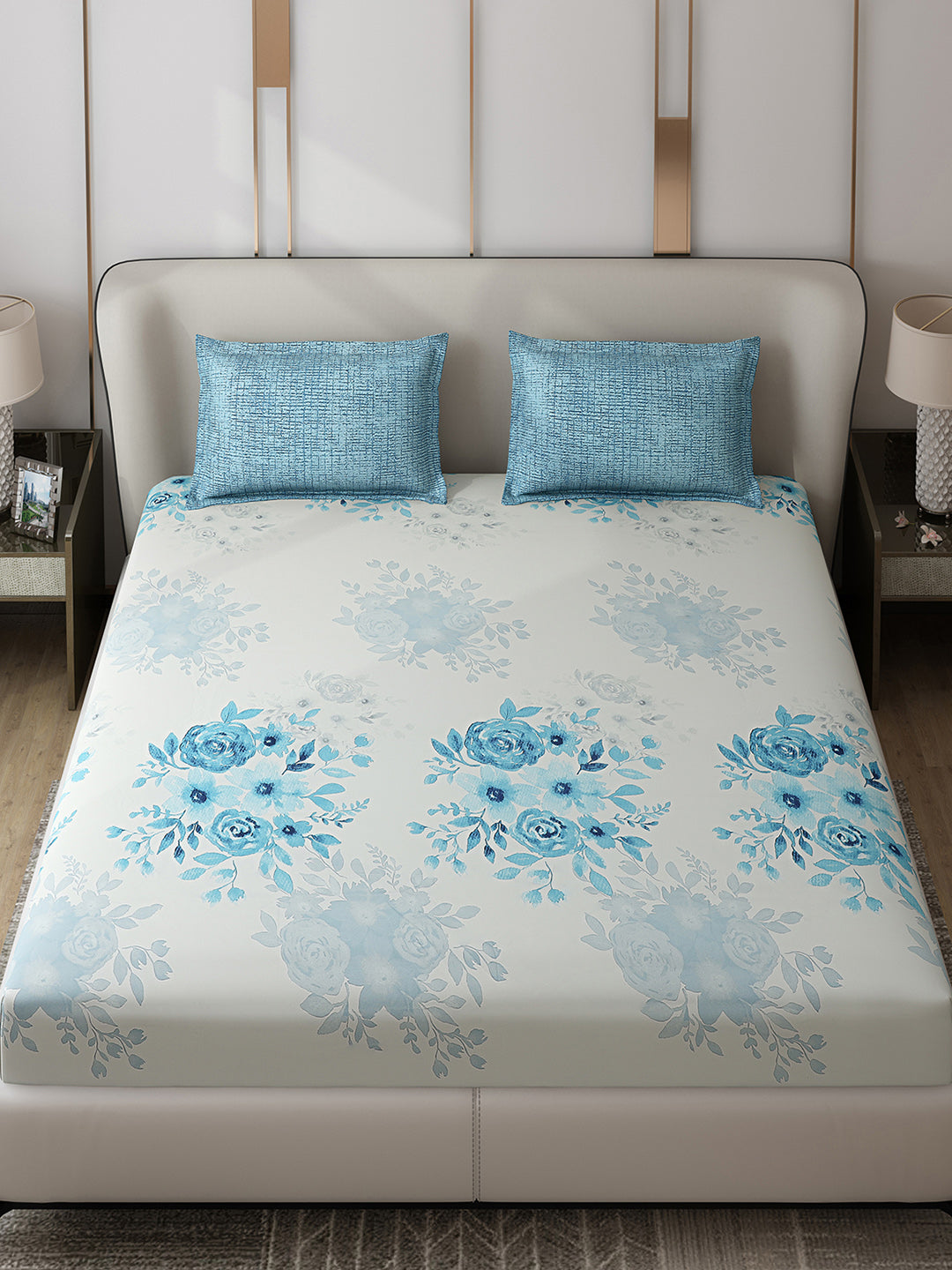 110 GSM Polyester Double Bed 1 Bedsheet with 2 Pillow Covers (Aromatic) - Updated - Updated - Updated