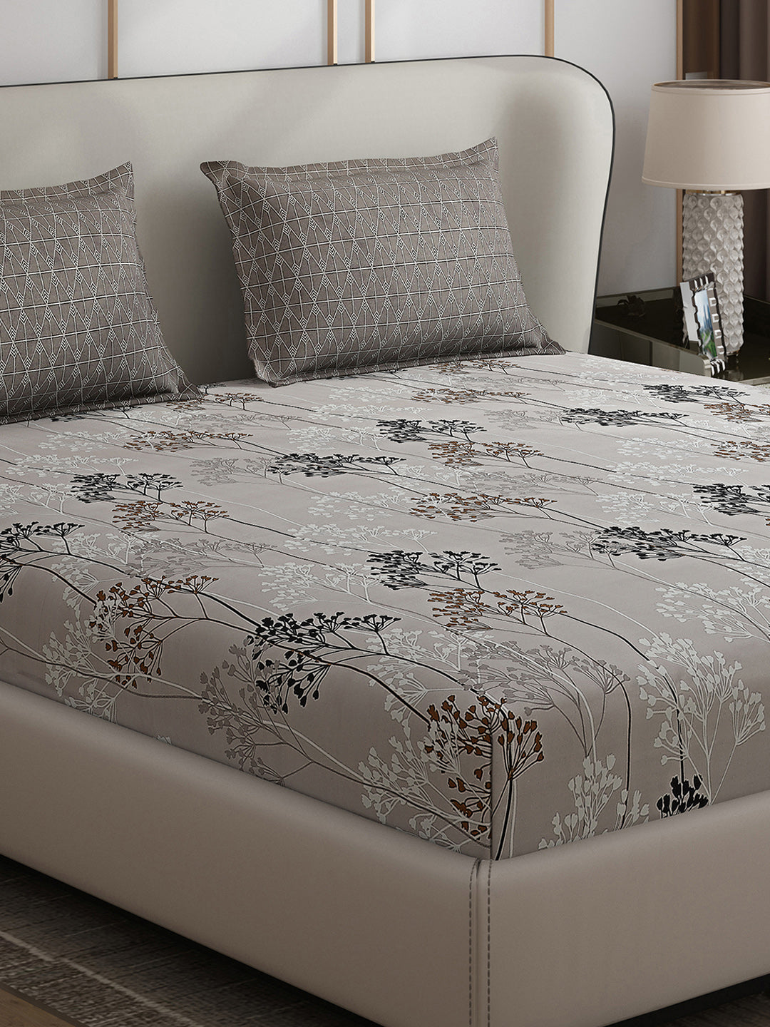 110 GSM Polyester Double Bed 1 Bedsheet with 2 Pillow Covers (Aromatic) - Updated - Updated - Updated