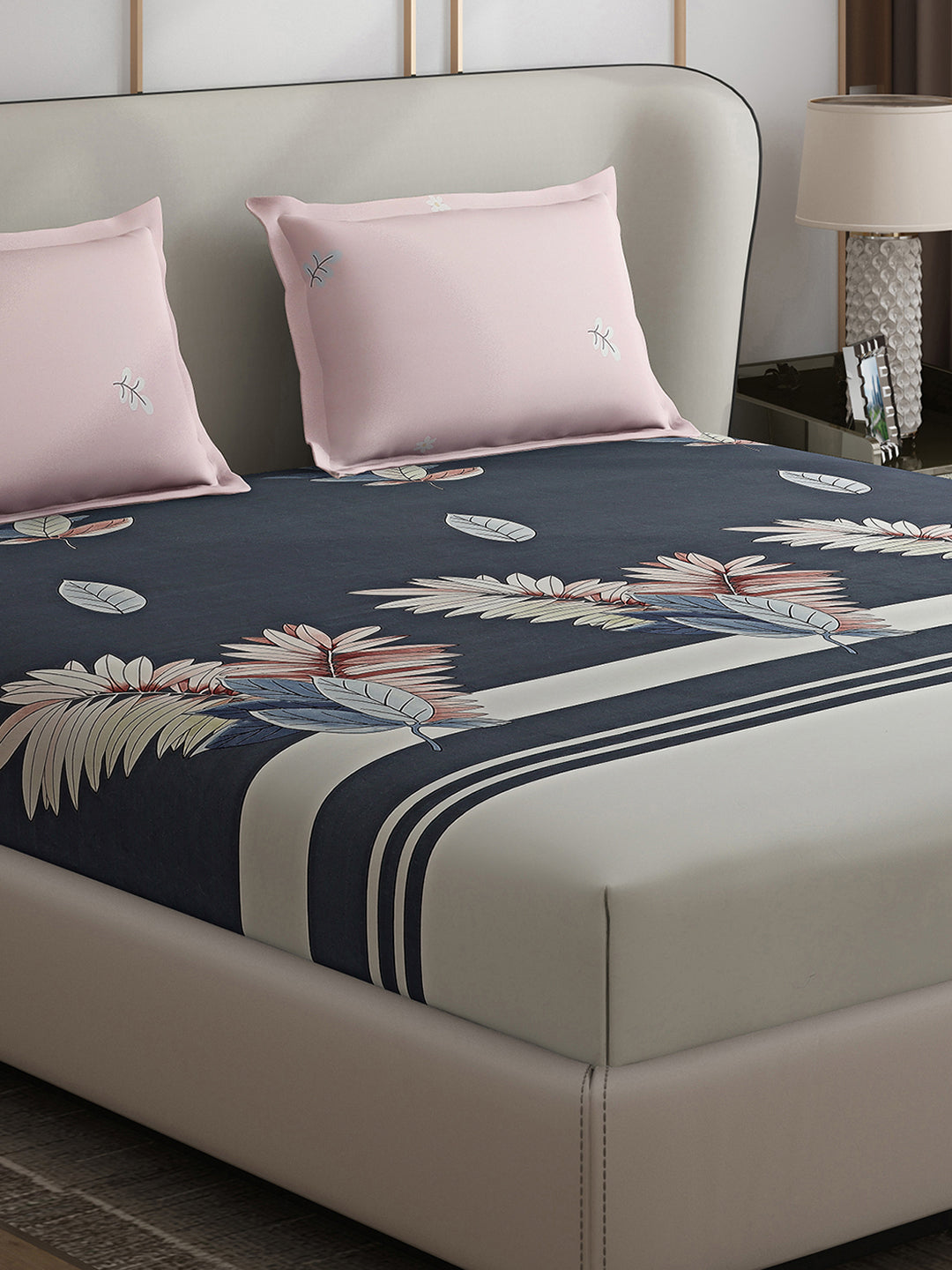 110 GSM Polyester Double Bed 1 Bedsheet with 2 Pillow Covers (Aromatic) - Updated - Updated - Updated