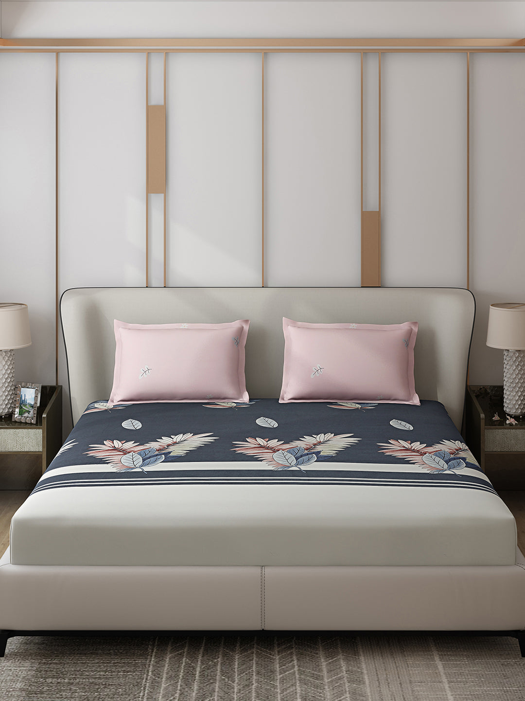 110 GSM Polyester Double Bed 1 Bedsheet with 2 Pillow Covers (Aromatic) - Updated - Updated - Updated