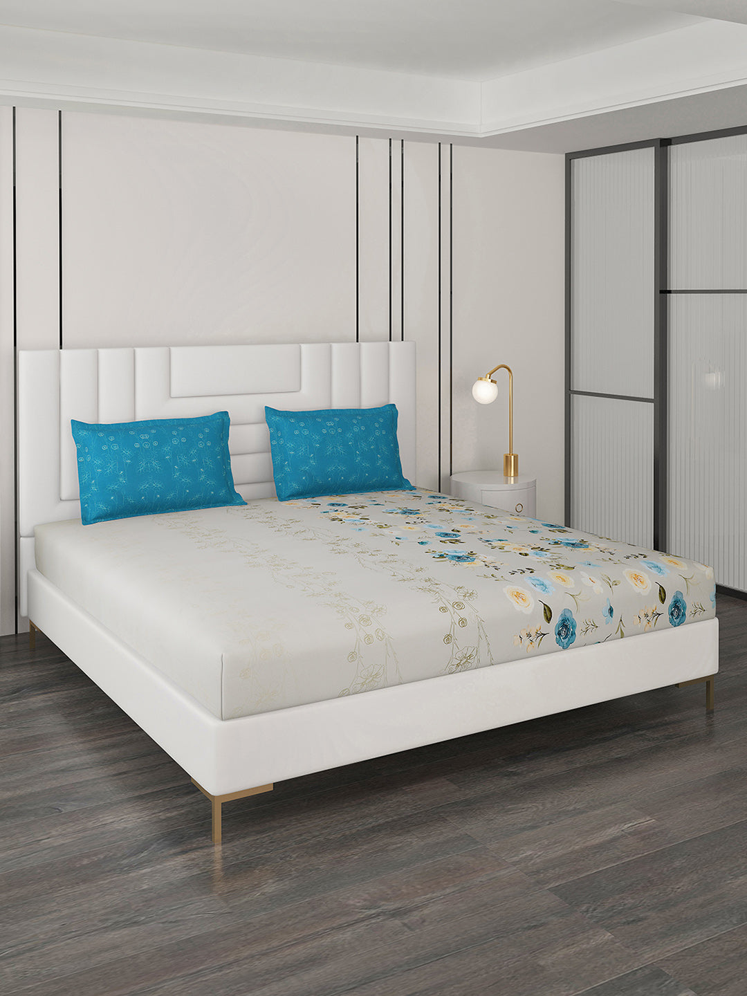 300 TC Cotton Double Bedsheet with 2 Pillow Covers