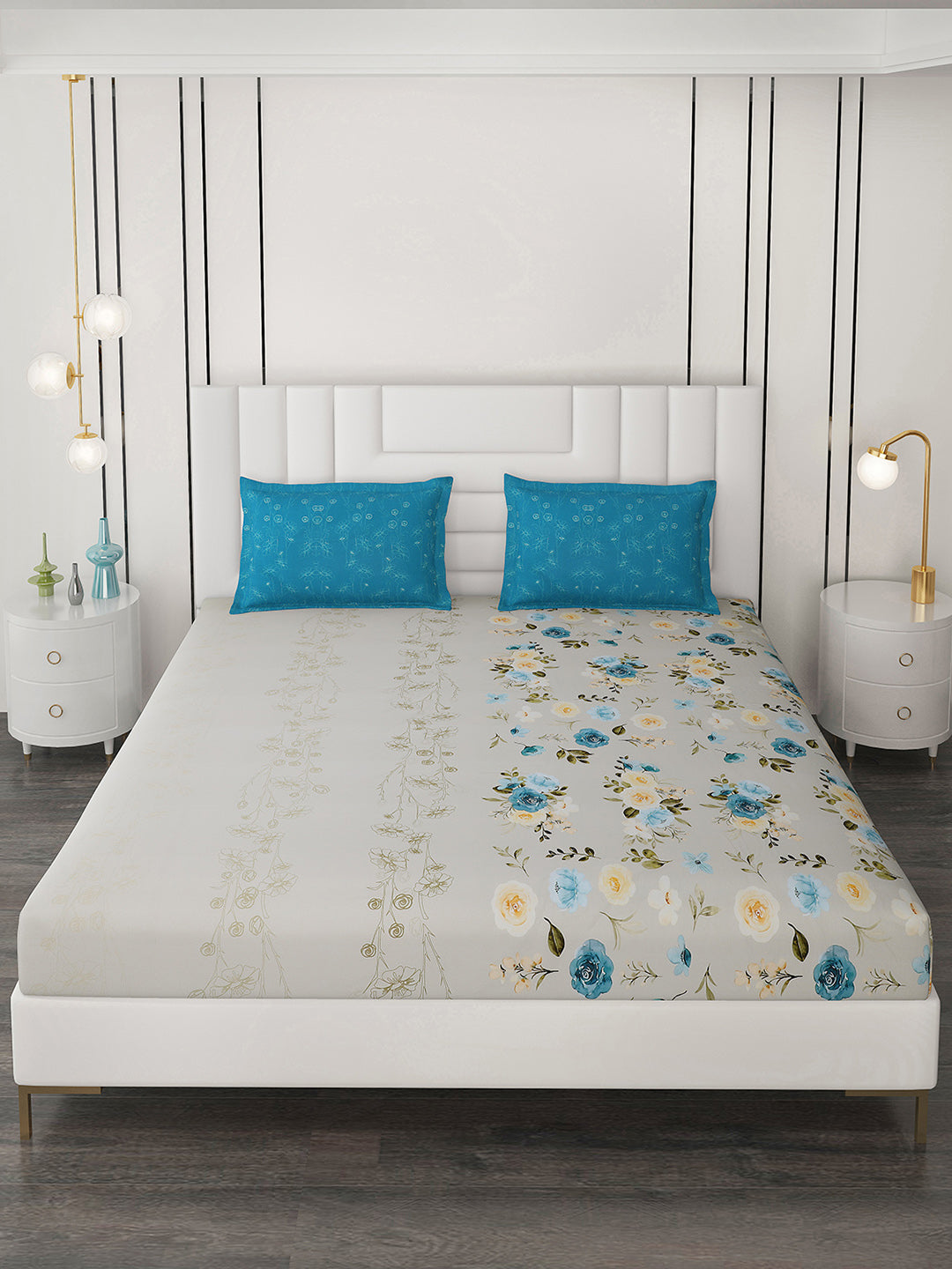 300 TC Cotton Double Bedsheet with 2 Pillow Covers