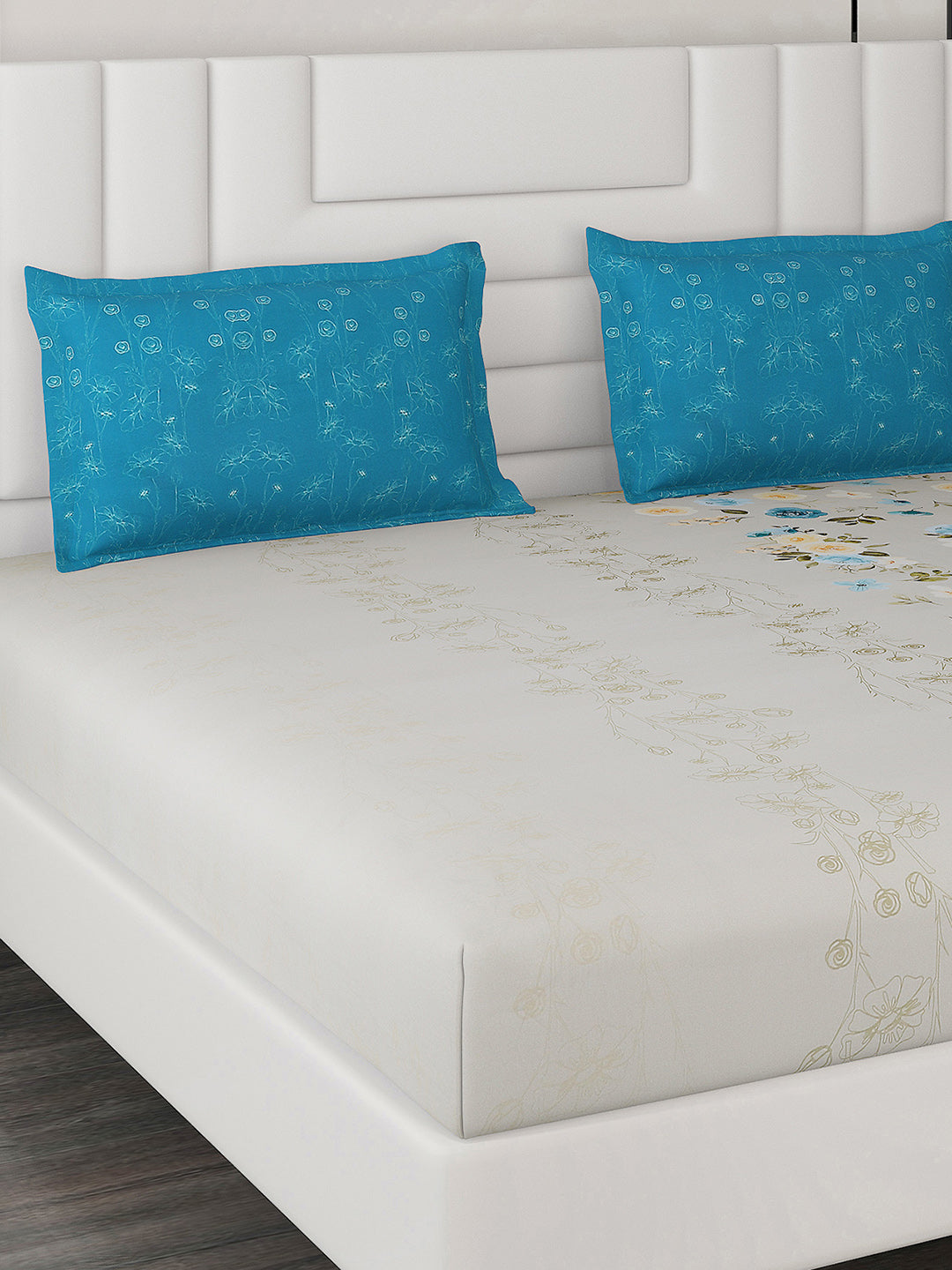 300 TC Cotton Double Bedsheet with 2 Pillow Covers