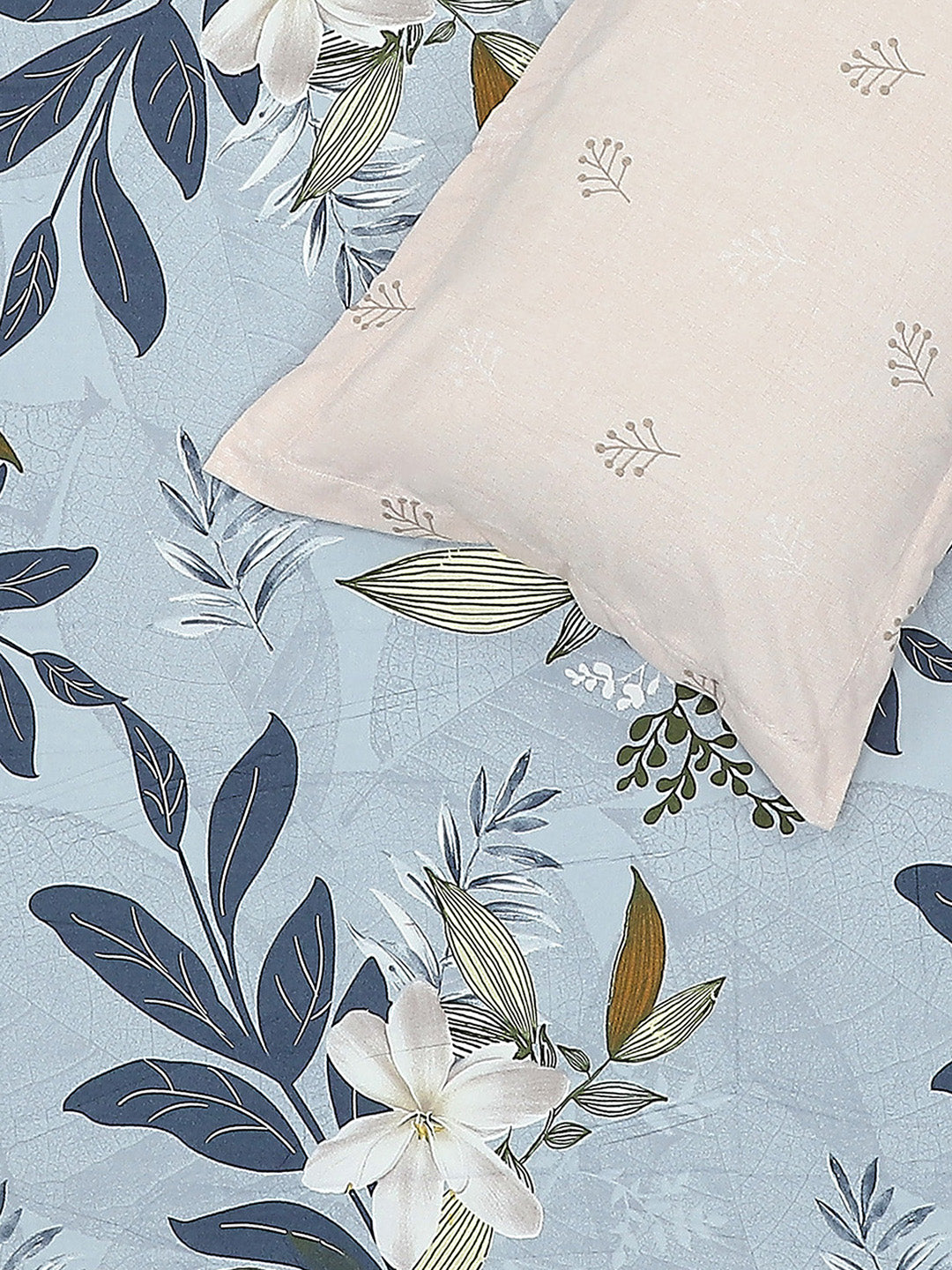 130 GSM Polyester Double Bed 1 Bedsheet with 2 Pillow Covers (Edmond)