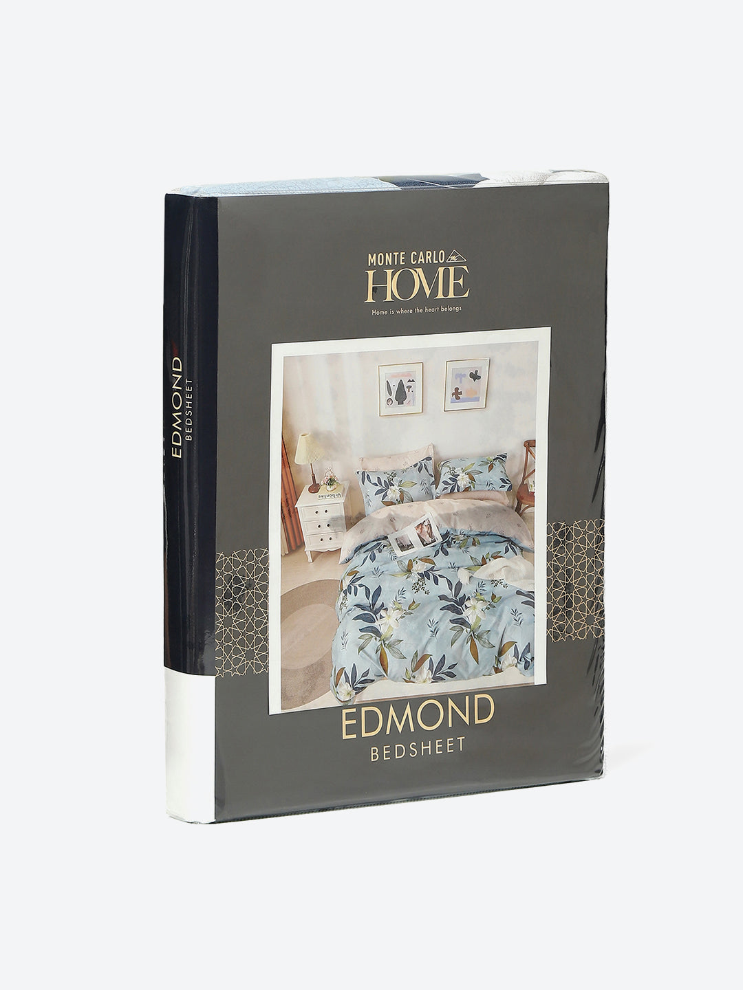 130 GSM Polyester Double Bed 1 Bedsheet with 2 Pillow Covers (Edmond)