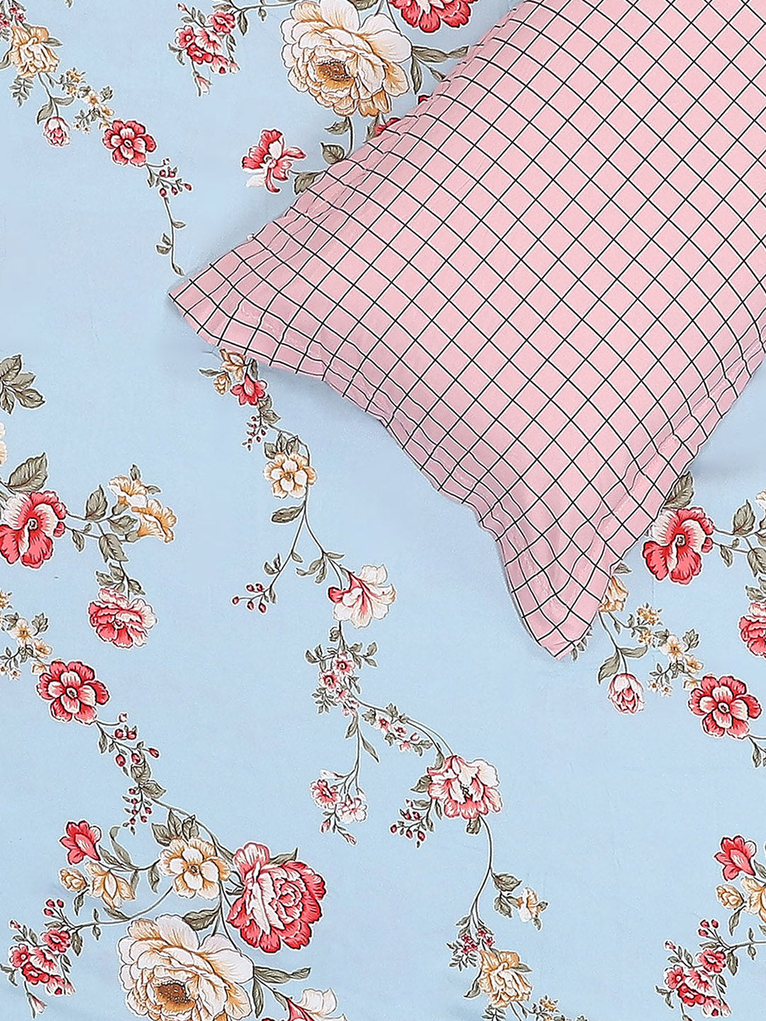 130 GSM Polyester Double Bed 1 Bedsheet with 2 Pillow Covers (Edmond)