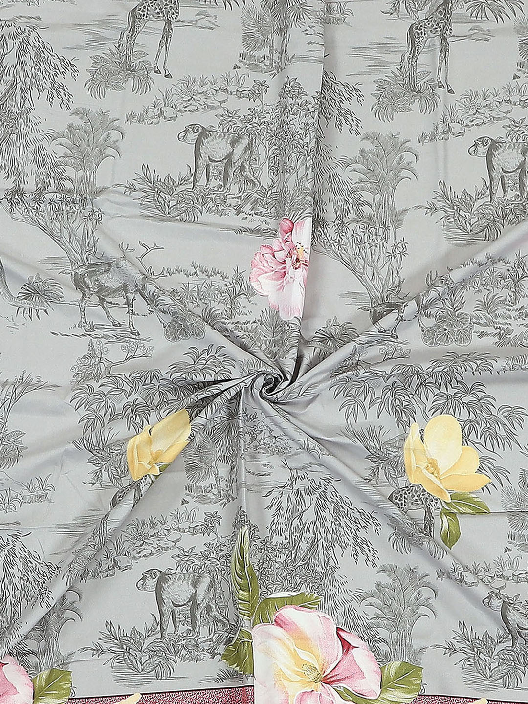 130 GSM Polyester Double Bed 1 Bedsheet with 2 Pillow Covers (Edmond)