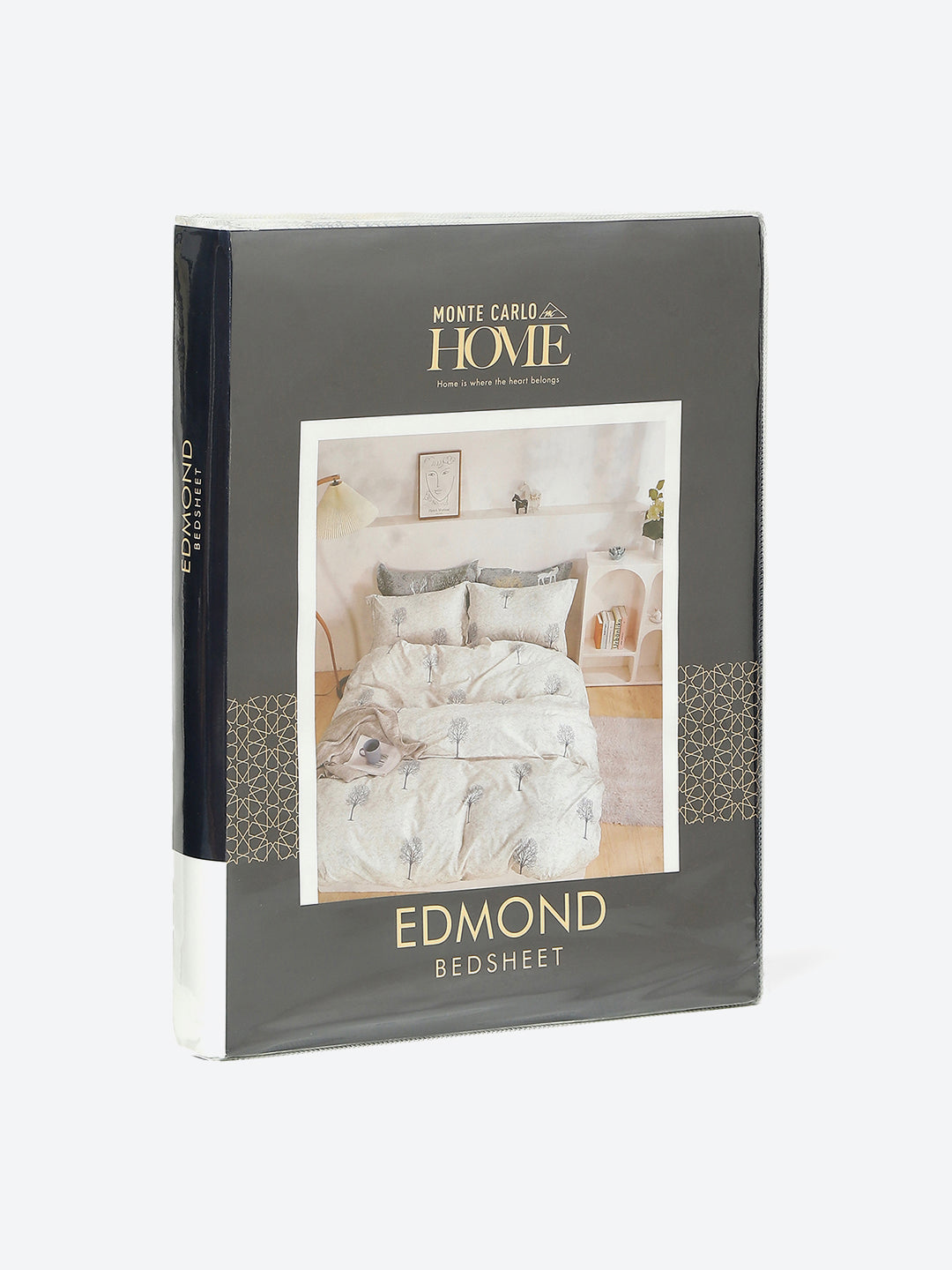 130 GSM Polyester Double Bed 1 Bedsheet with 2 Pillow Covers (Edmond)