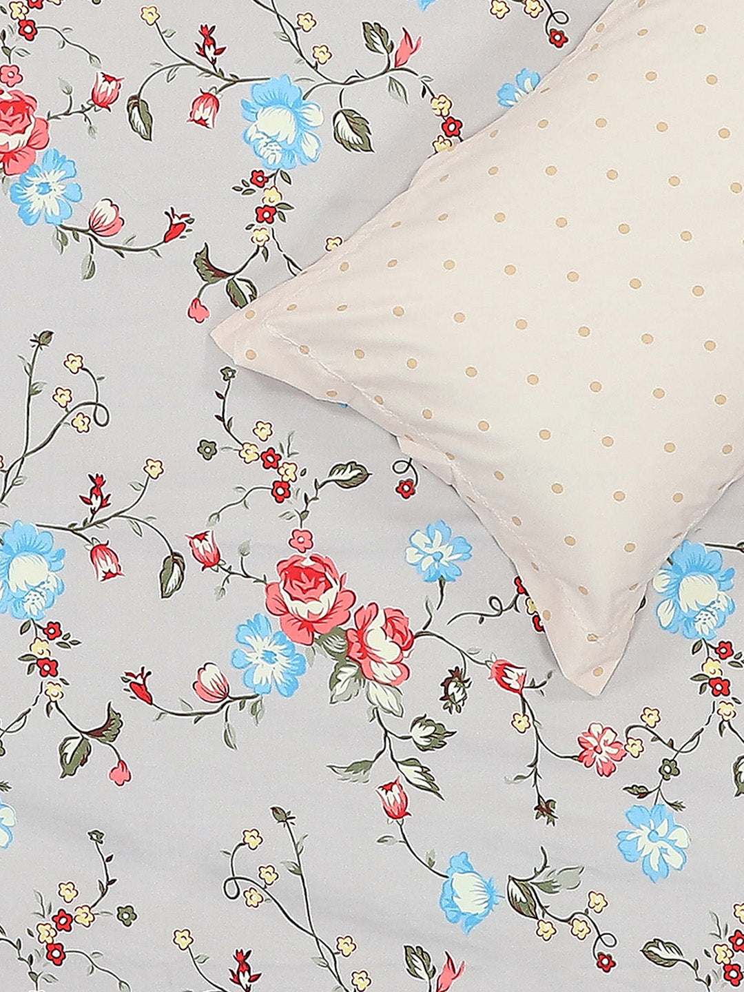 130 GSM Polyester Double Bed 1 Bedsheet with 2 Pillow Covers (Edmond)