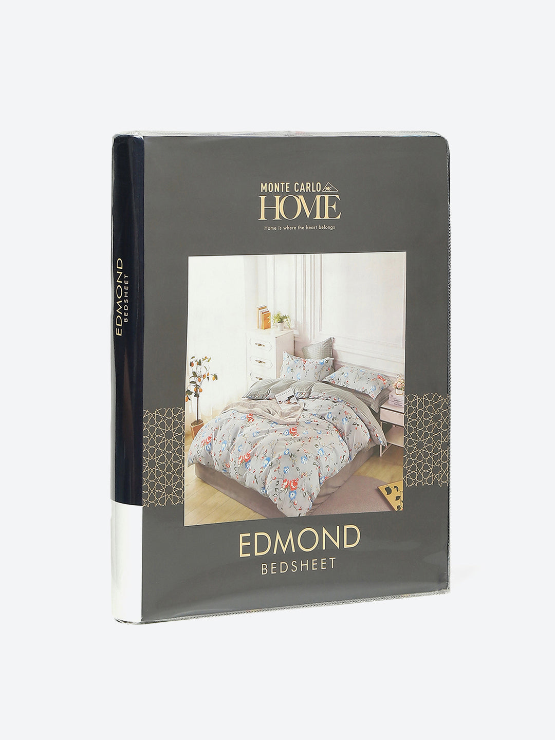 130 GSM Polyester Double Bed 1 Bedsheet with 2 Pillow Covers (Edmond)