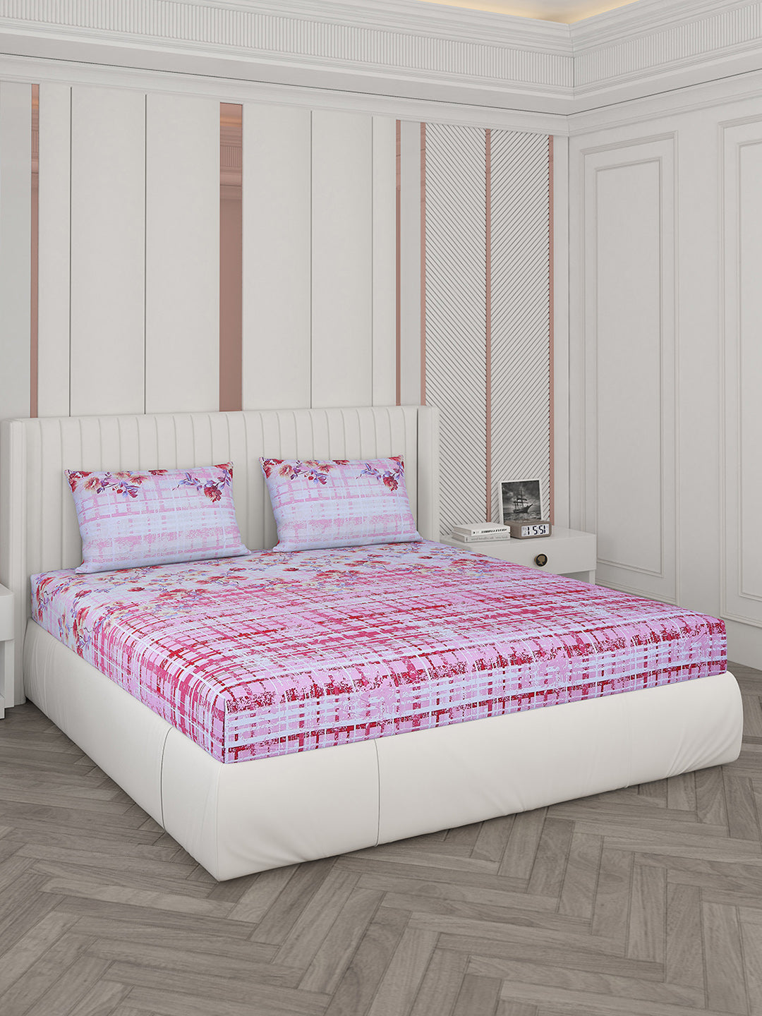 104 TC Cotton Double Bedsheet with 2 Pillow Covers - Updated - Updated - Updated