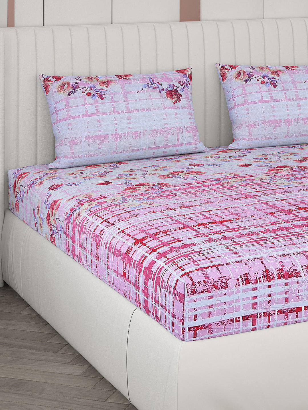 104 TC Cotton Double Bedsheet with 2 Pillow Covers - Updated - Updated - Updated