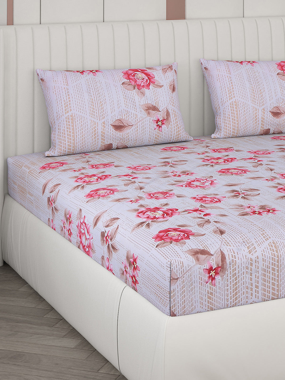 104 TC Cotton Double Bedsheet with 2 Pillow Covers - Updated - Updated - Updated