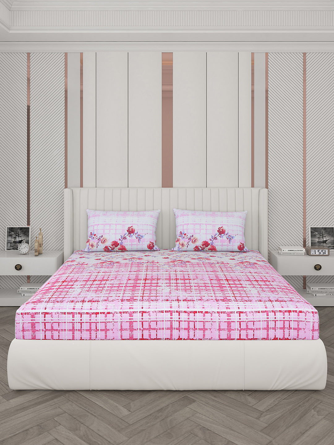 104 TC Cotton Double Bedsheet with 2 Pillow Covers - Updated - Updated - Updated