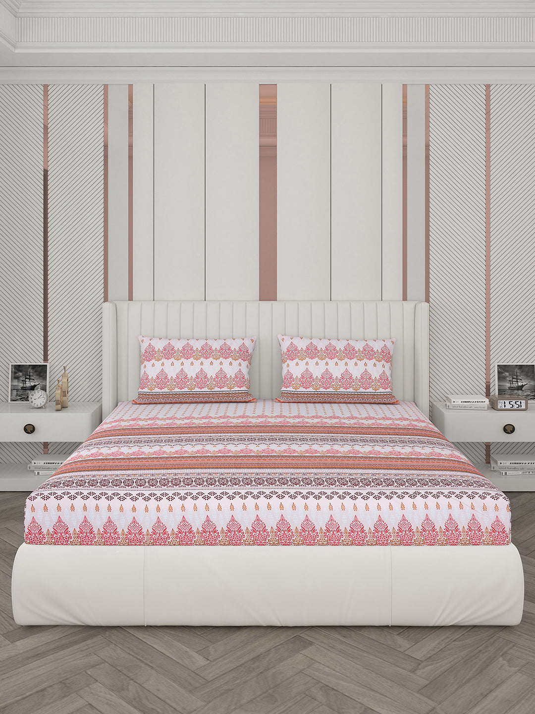 104 TC Cotton Double Bedsheet with 2 Pillow Covers - Updated - Updated - Updated