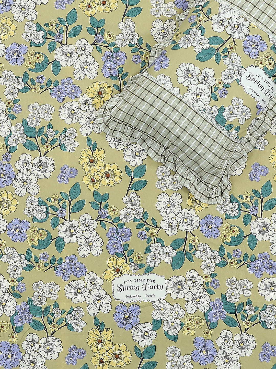 130 GSM Polyester Double Bed 1 Bedsheet with 2 Pillow Covers (Essence)