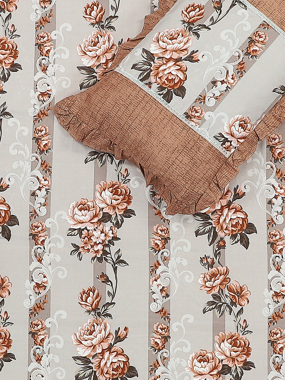 130 GSM Polyester Double Bed 1 Bedsheet with 2 Pillow Covers (Essence)