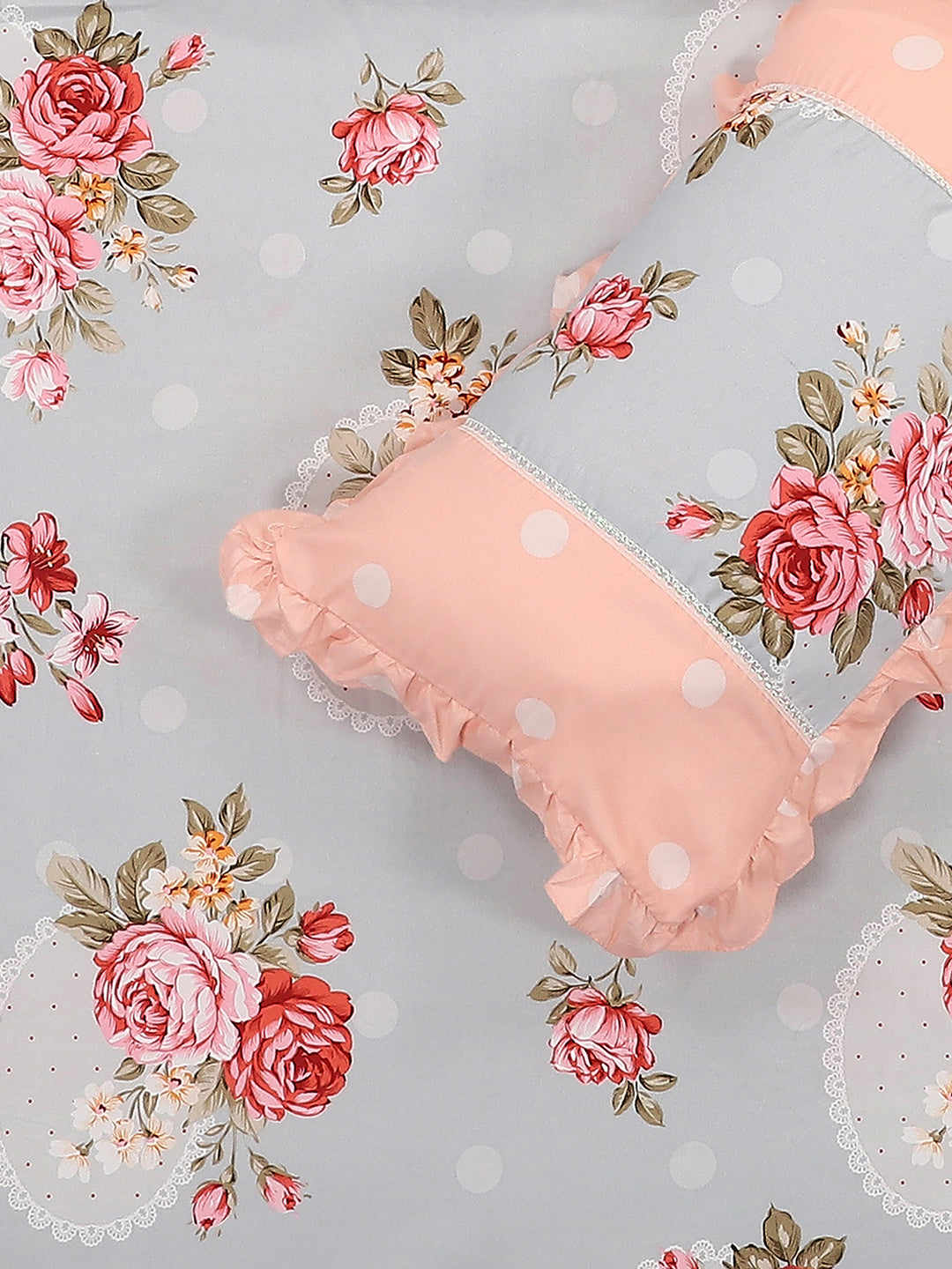 130 GSM Polyester Double Bed 1 Bedsheet with 2 Pillow Covers (Essence)