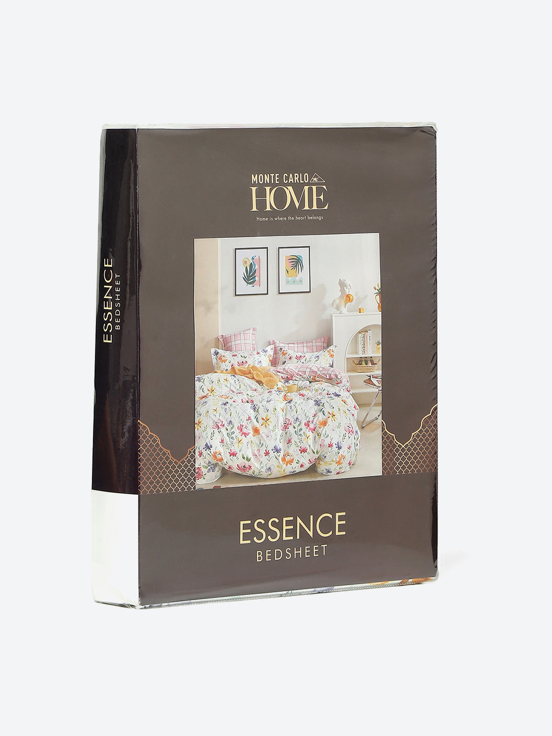 130 GSM Polyester Double Bed 1 Bedsheet with 2 Pillow Covers (Essence)