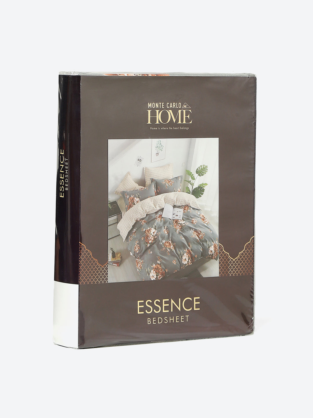 130 GSM Polyester Double Bed 1 Bedsheet with 2 Pillow Covers (Essence)