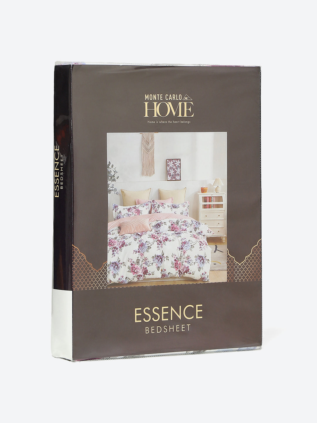 130 GSM Polyester Double Bed 1 Bedsheet with 2 Pillow Covers (Essence)