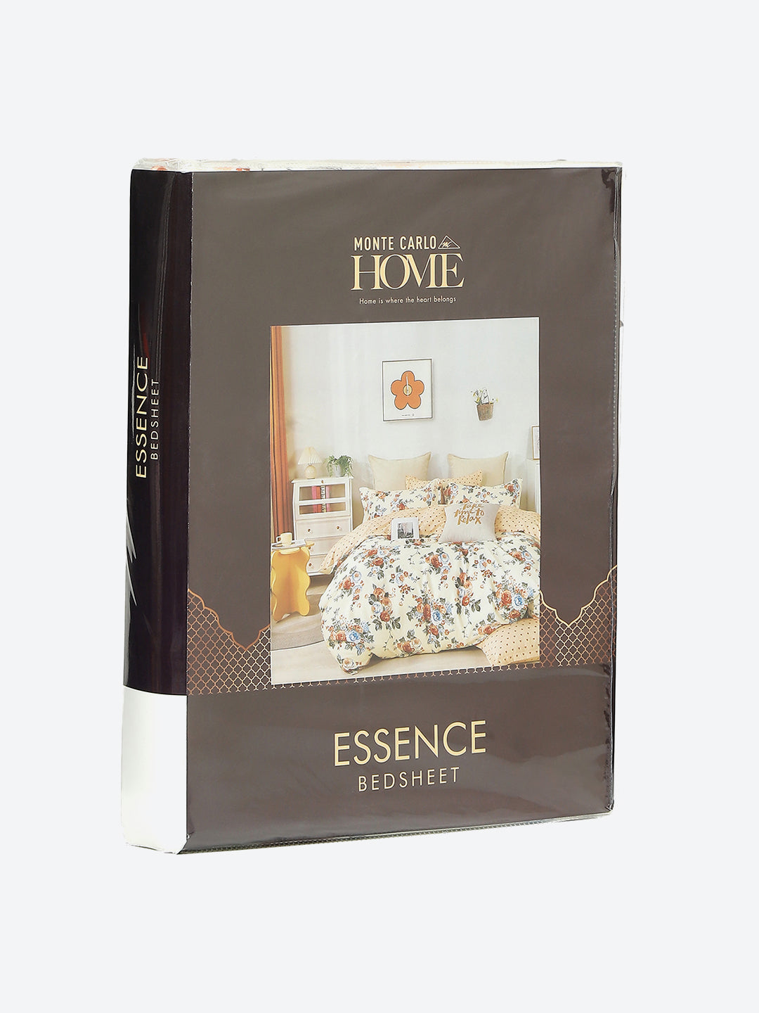 130 GSM Polyester Double Bed 1 Bedsheet with 2 Pillow Covers (Essence)