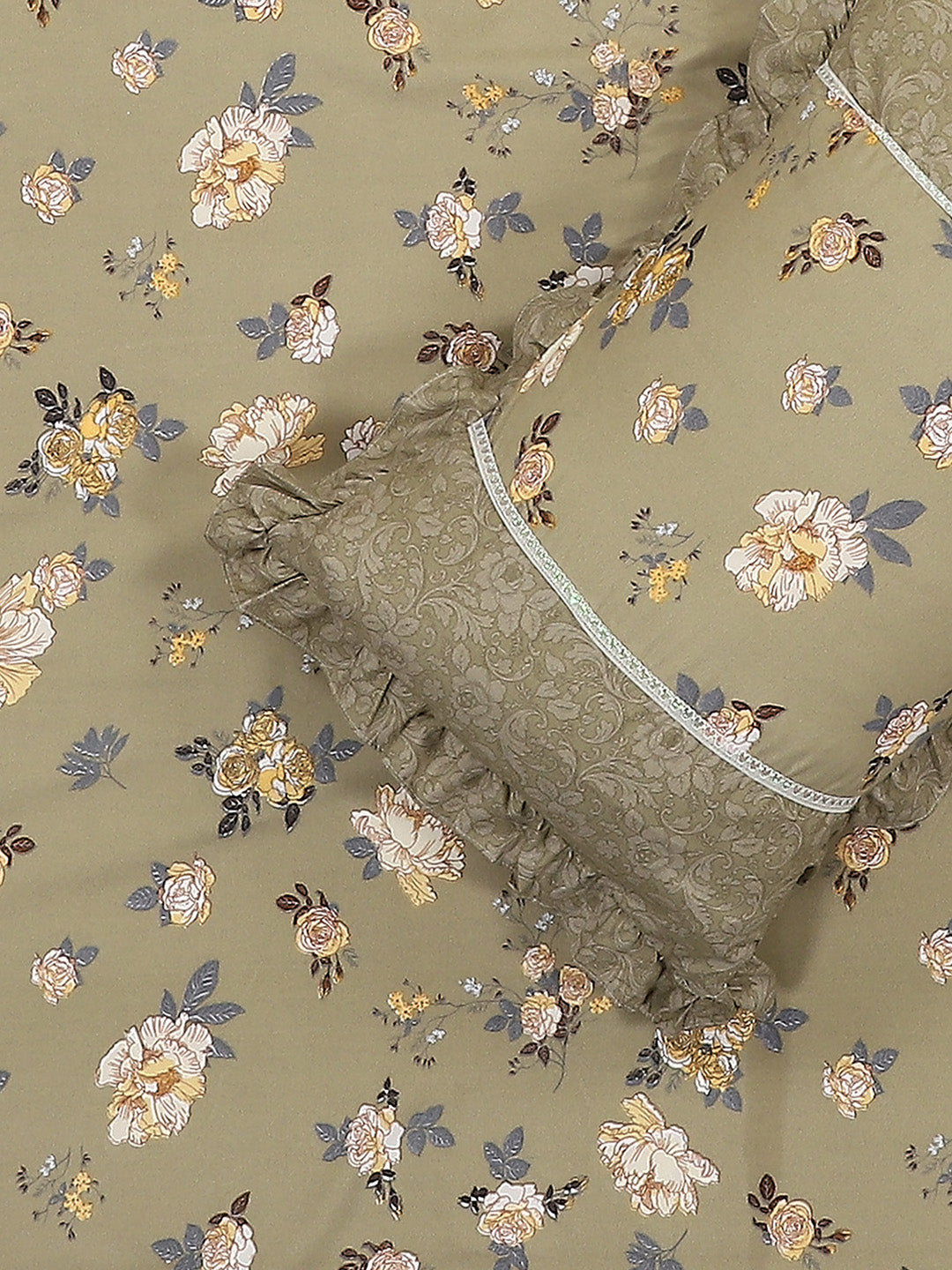 130 GSM Polyester Double Bed 1 Bedsheet with 2 Pillow Covers (Essence)