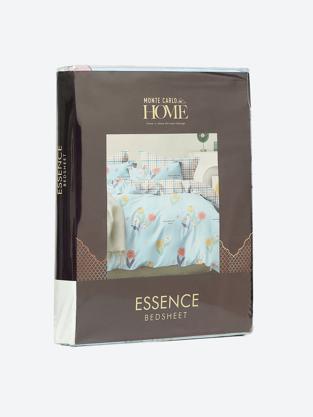 130 GSM Polyester Double Bed 1 Bedsheet with 2 Pillow Covers (Essence)