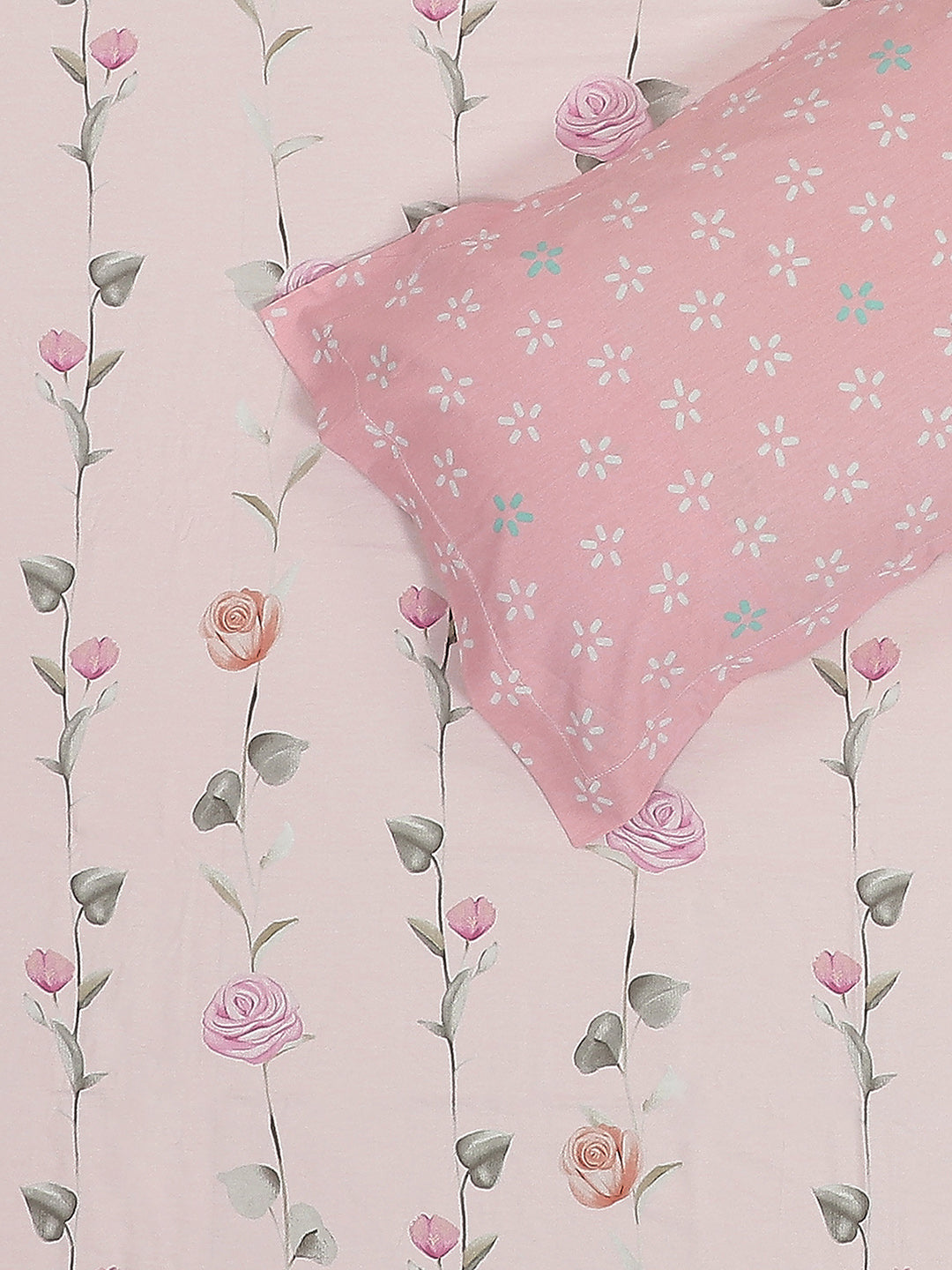 200 TC Cotton Double Bed 1 Bedsheet with 2 Pillow Covers (Ramona)