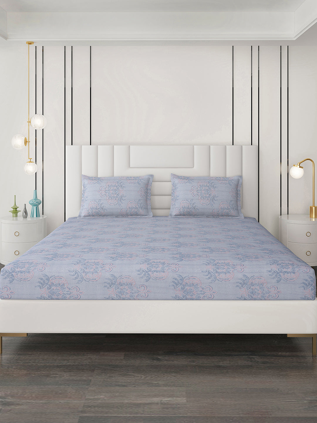 180 TC Cotton Double Bedsheet with 2 Pillow Covers