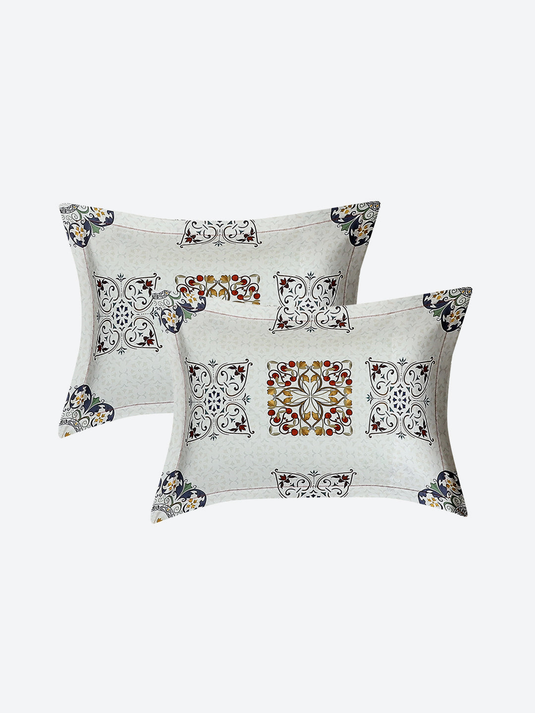 300 TC Cotton Double Bed 1 Bedsheet with 2 Pillow Covers (Morocan)