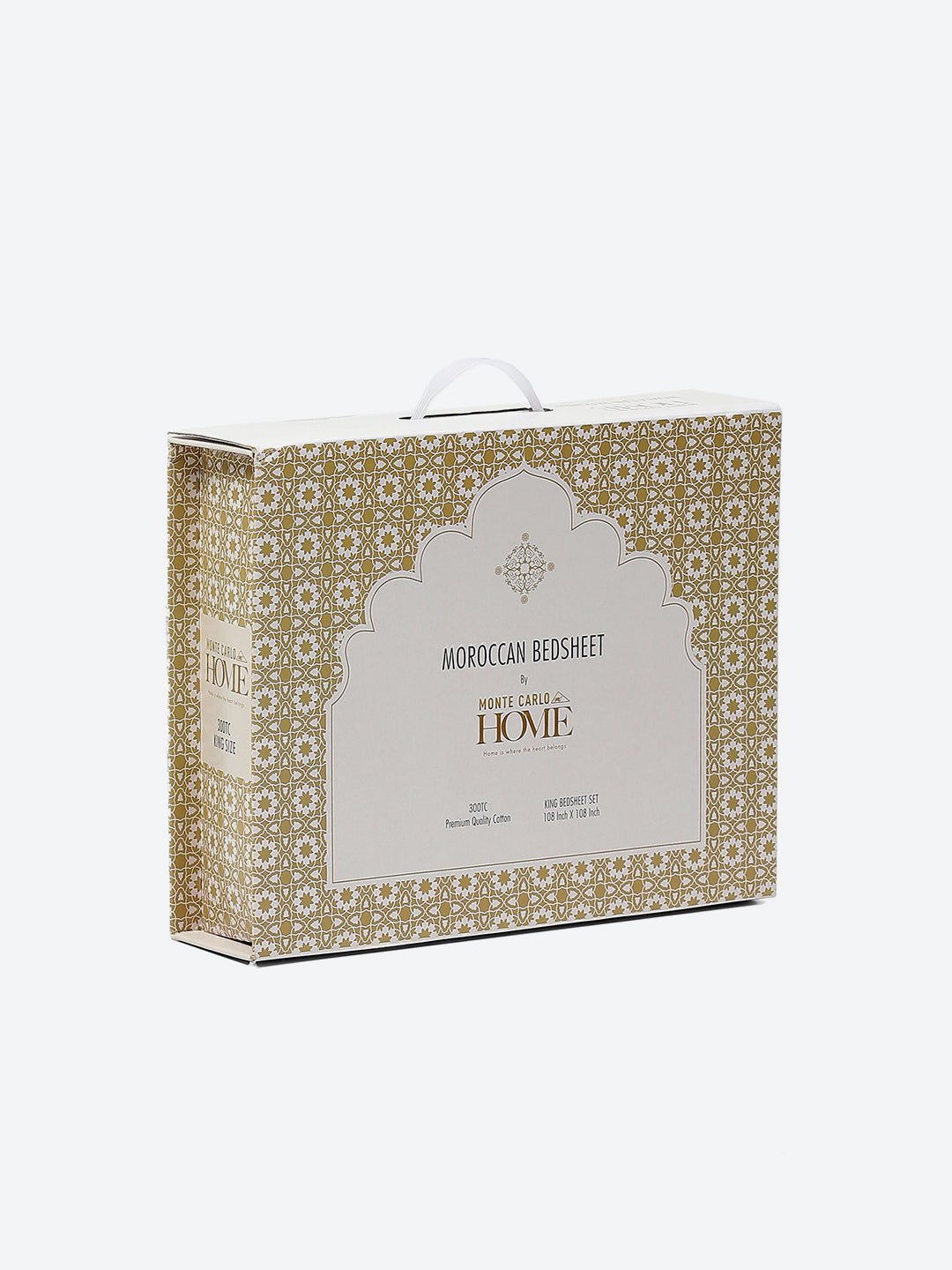 300 TC Cotton Double Bed 1 Bedsheet with 2 Pillow Covers (Morocan)