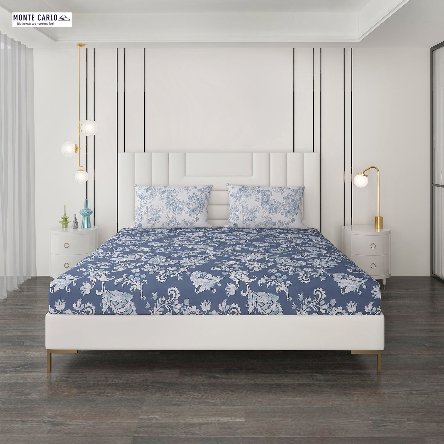 144 TC Cotton Double Bedsheet with 2 Pillow Covers