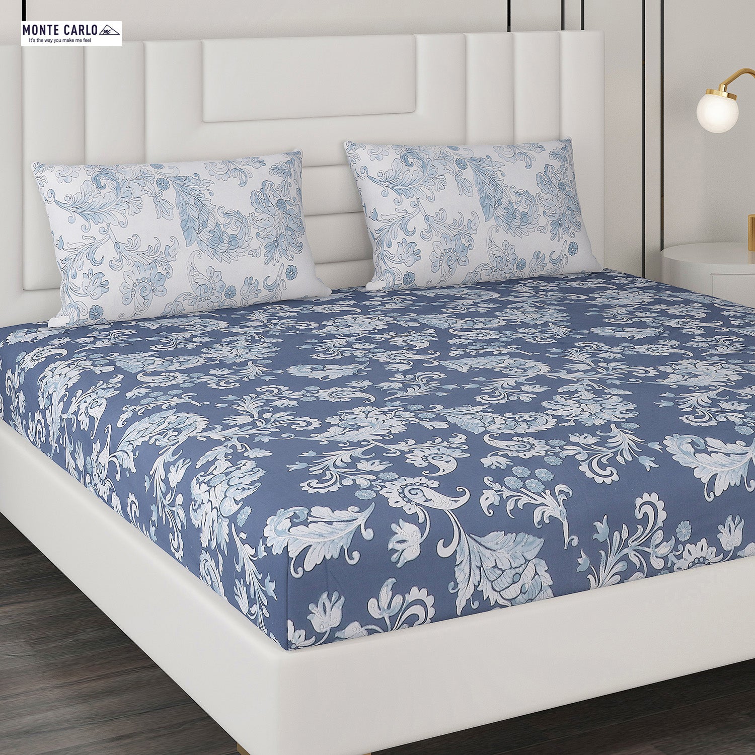 144 TC Cotton Double Bedsheet with 2 Pillow Covers