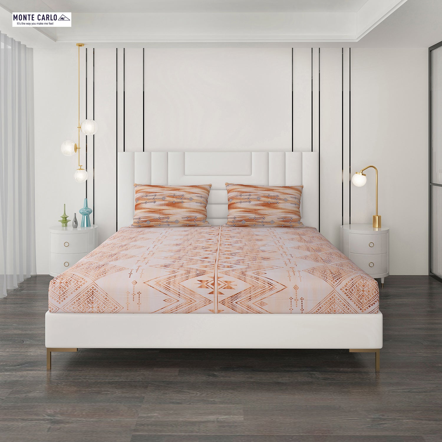 144 TC Cotton Double Bedsheet with 2 Pillow Covers