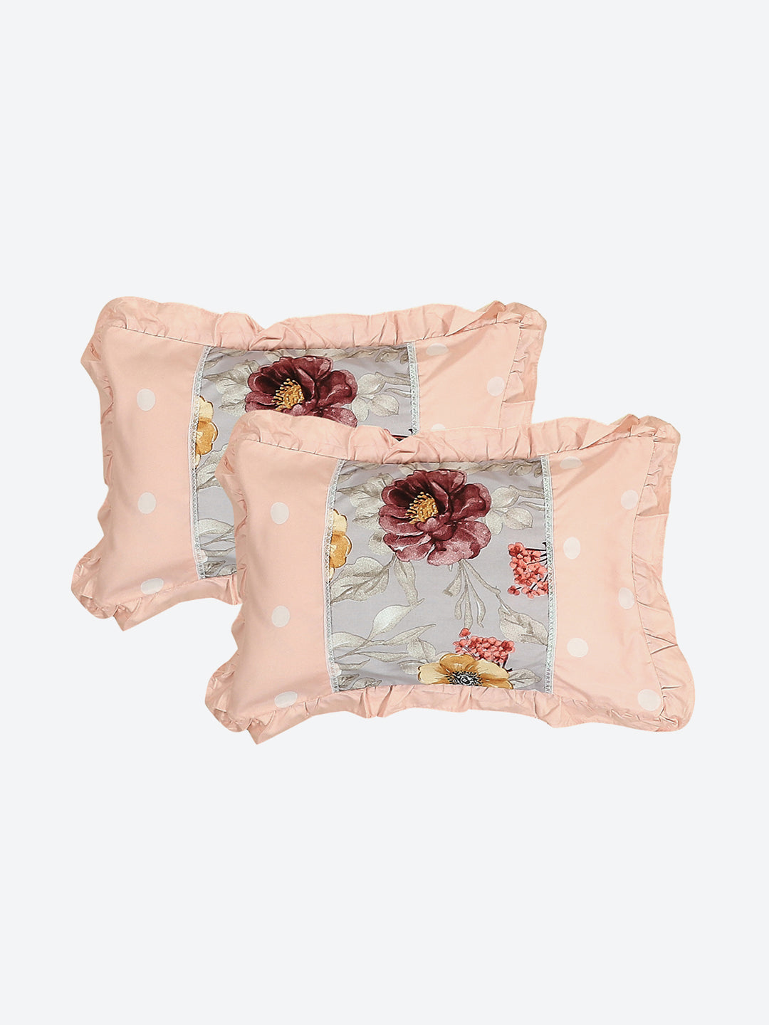 130 GSM Polyester Double Bed 1 Bedsheet with 2 Pillow Covers (Vibrant)