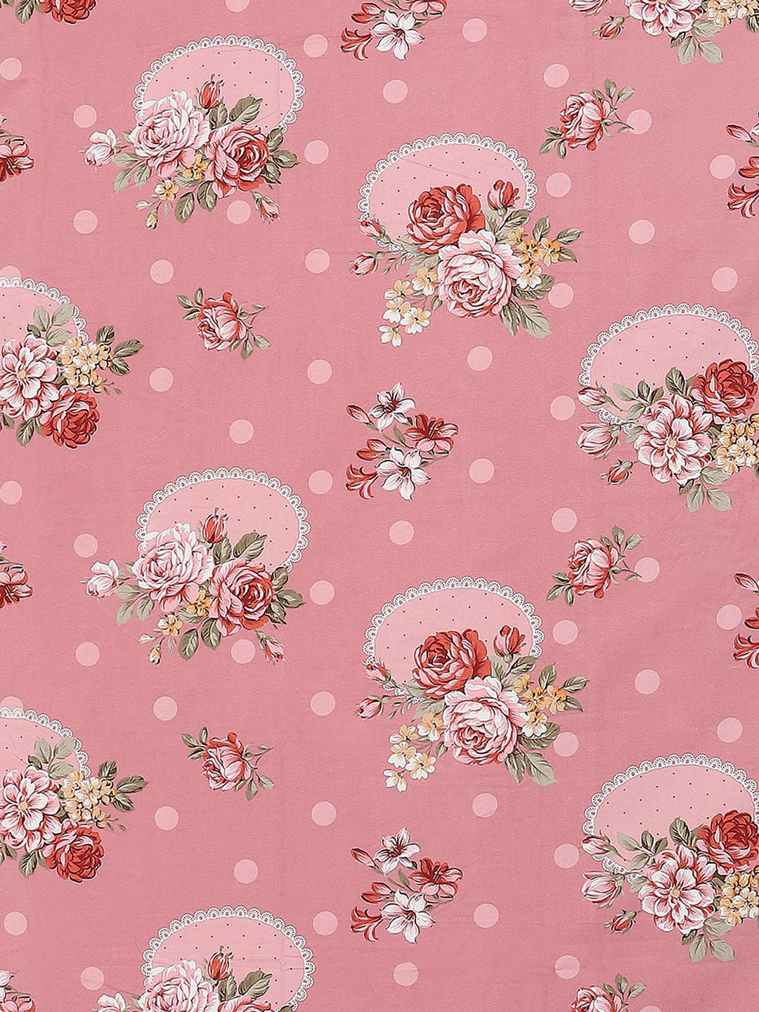 130 GSM Polyester Double Bed 1 Bedsheet with 2 Pillow Covers (Vibrant)