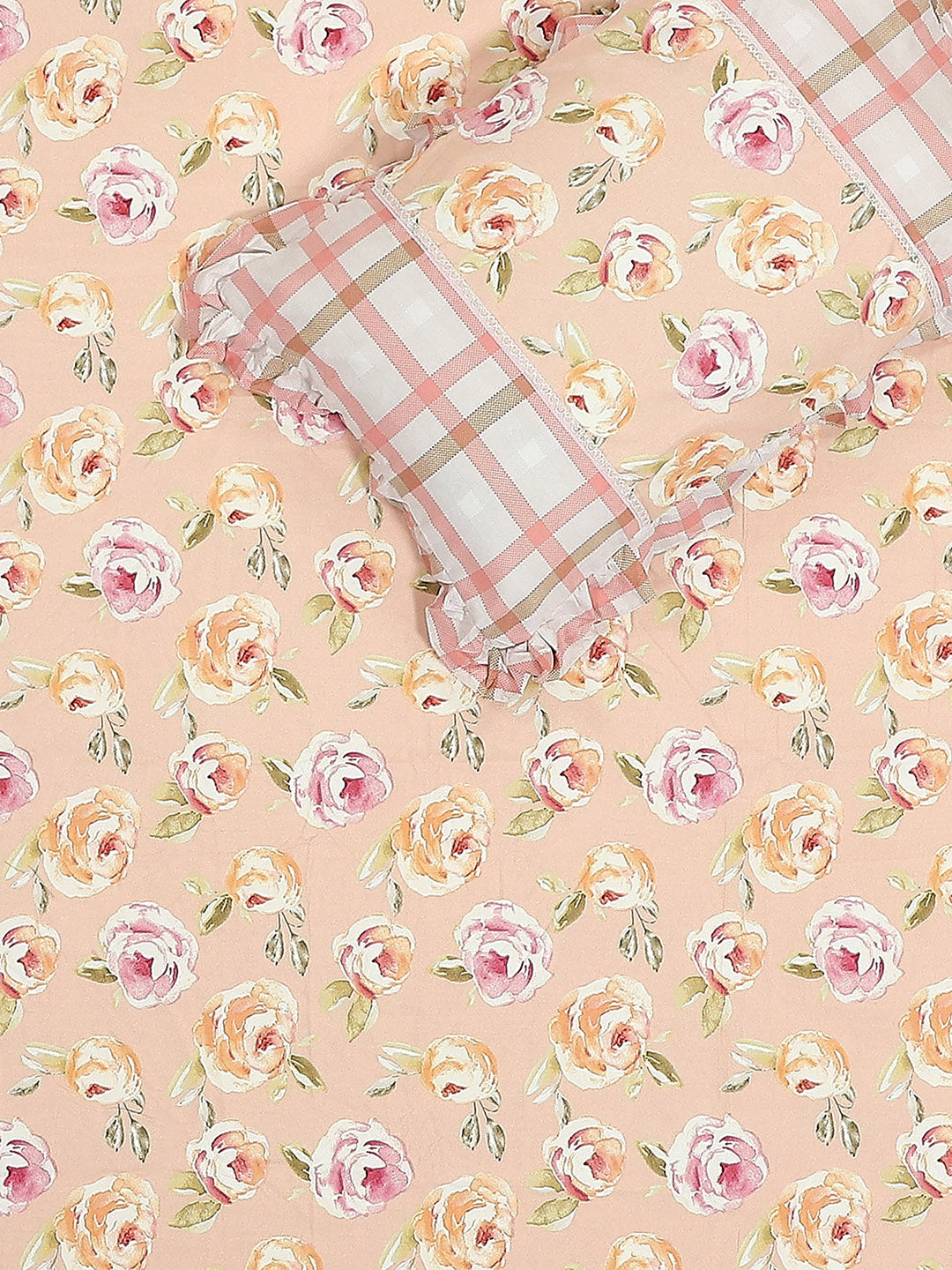 130 GSM Polyester Double Bed 1 Bedsheet with 2 Pillow Covers (Vibrant)