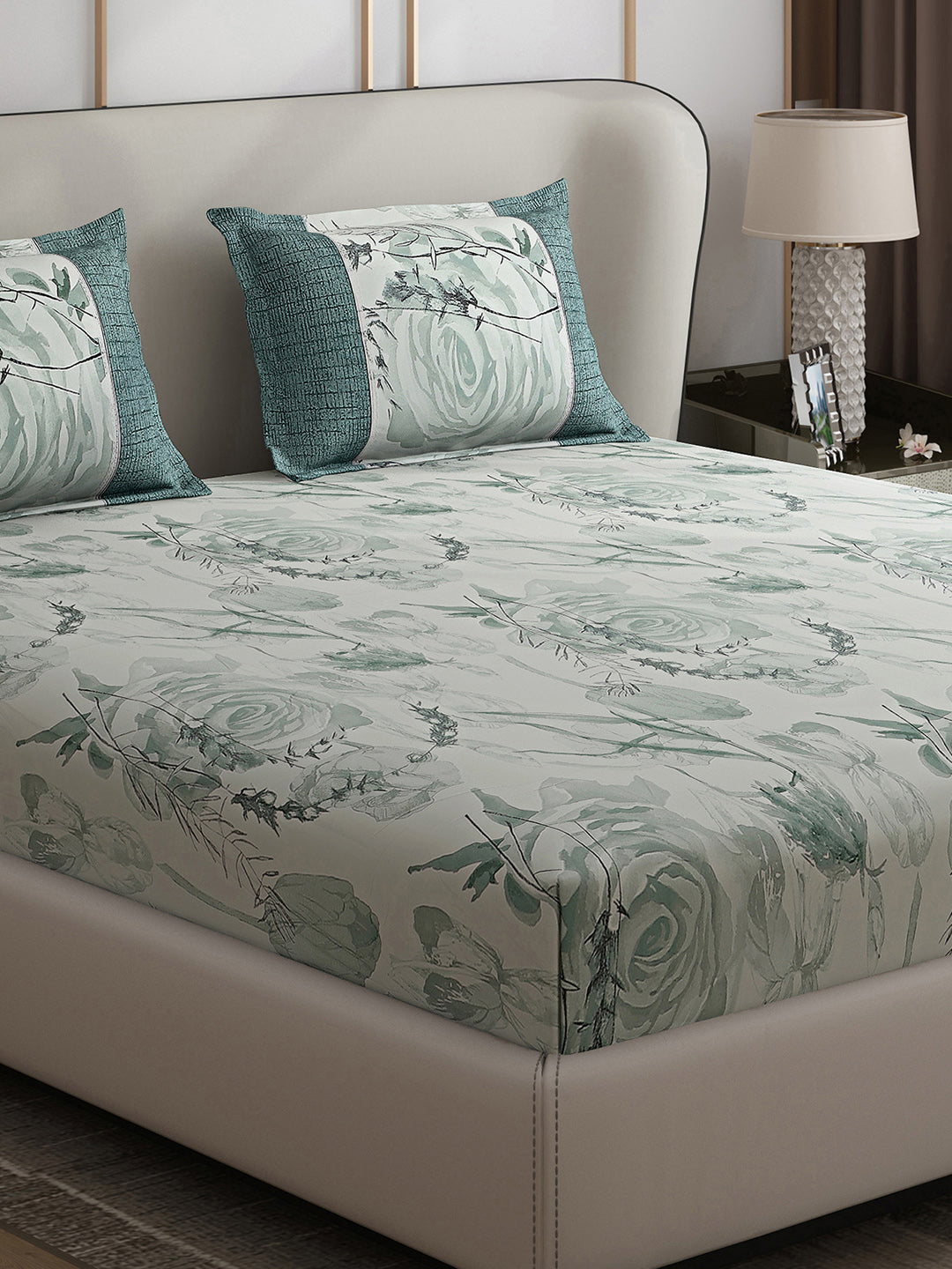 130 GSM Polyester Double Bed 1 Bedsheet with 2 Pillow Covers (Vibrant)