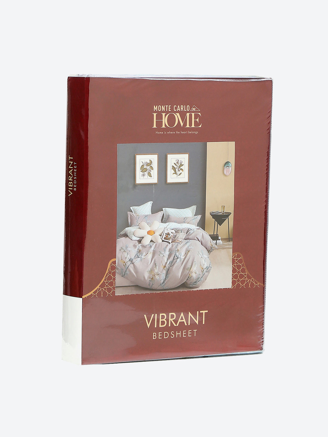 130 GSM Polyester Double Bed 1 Bedsheet with 2 Pillow Covers (Vibrant)